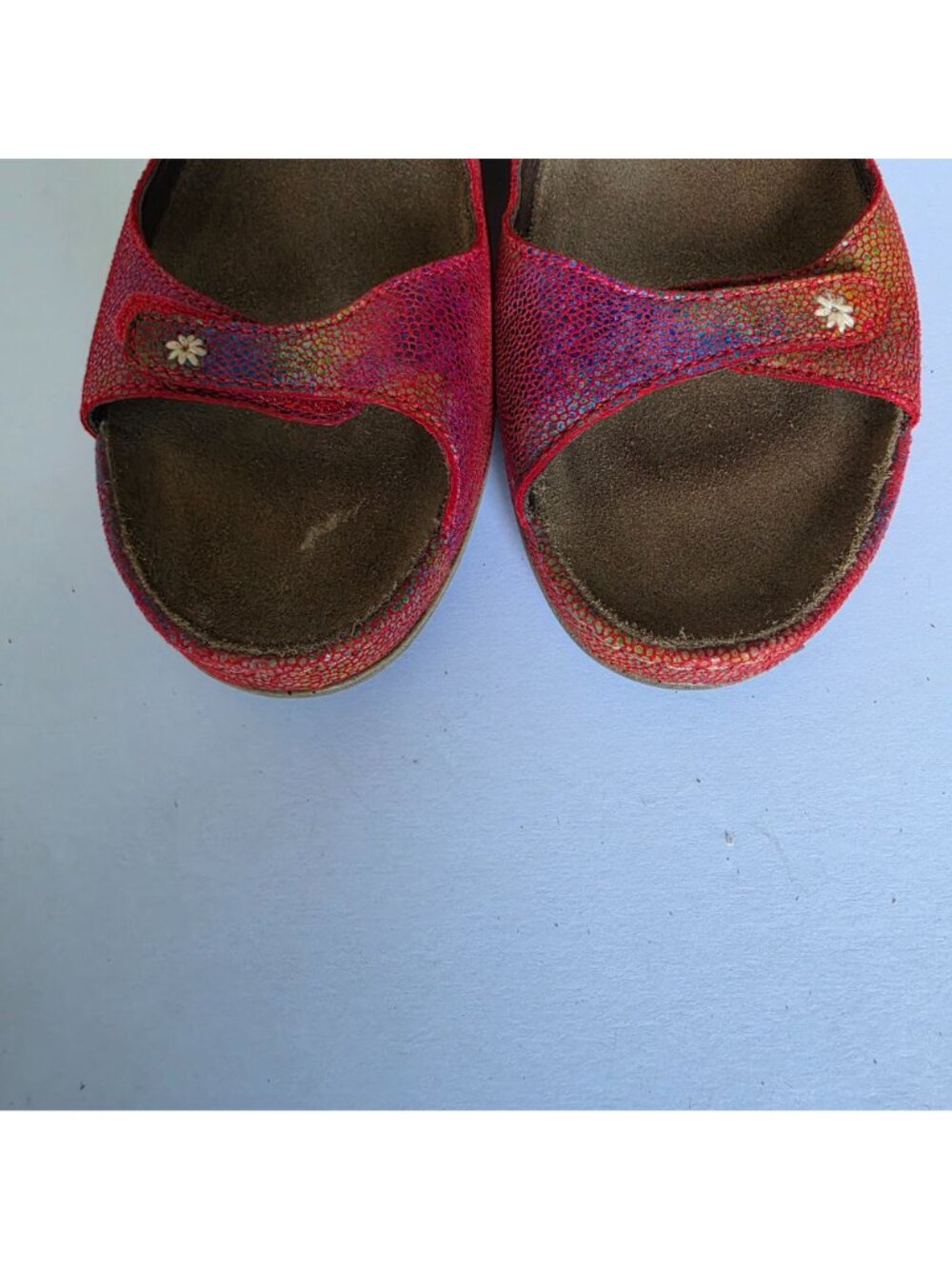 Wolky Comfort Travel Red Leather Adjustable Walking Sandals. Size US 11.5-12 - Picture 5 of 8